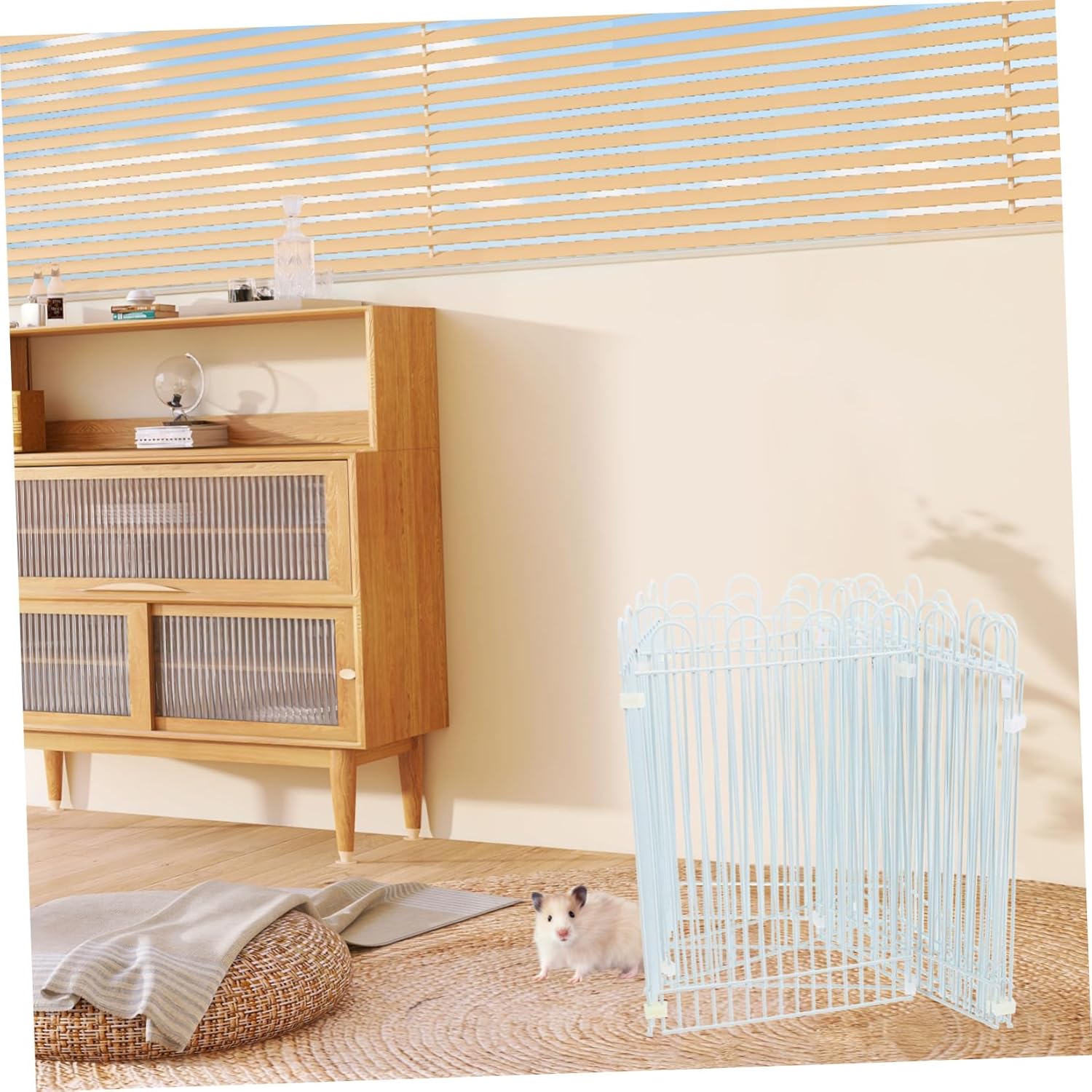 Totority 1set Portable Small Pet Playpen Panels Multi-Functional Exercise Enclosure for Hamsters Guinea Pigs Chinchillas and Easy Assembly