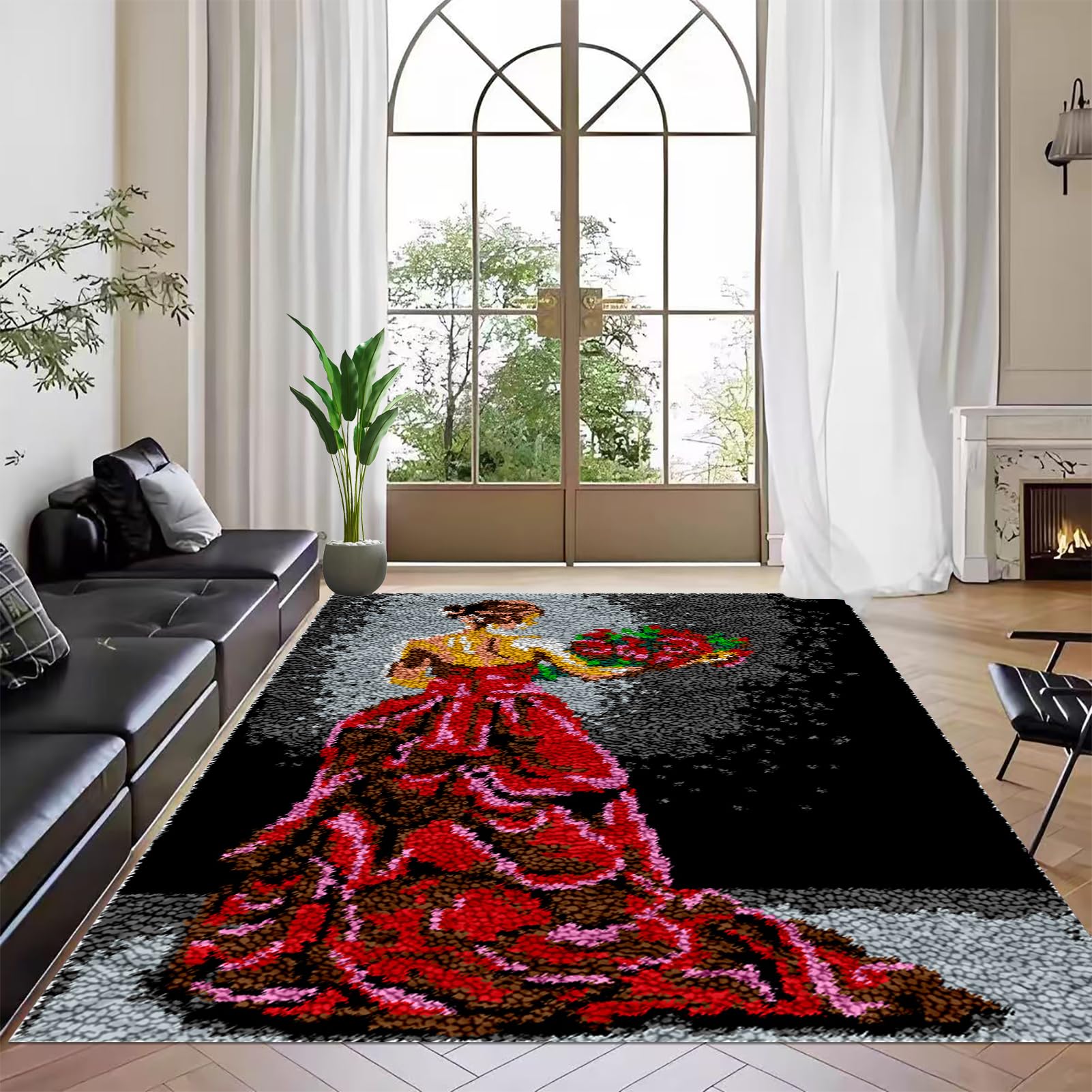 Knüpfen Set Knüpfteppich zum Selbstknüpfen für Erwachsene - Knüpfset 55 x 75 cm