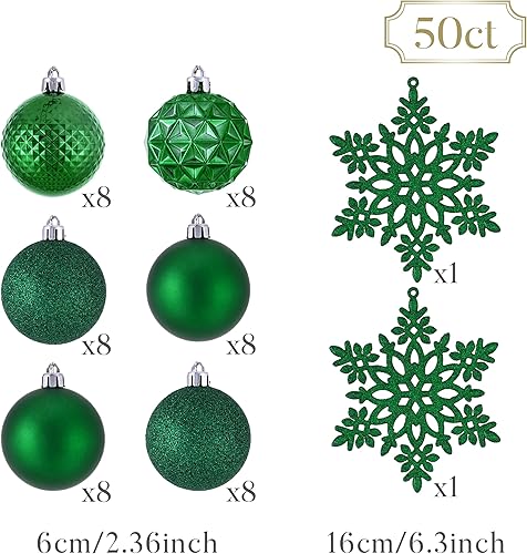 Miniatura 252 de Valery Madelyn Juego de adornos decorativos para árbol de Navidad para otoño, Halloween, 50 unidades de 2.36 pulgadas, rojo, verde y dorado