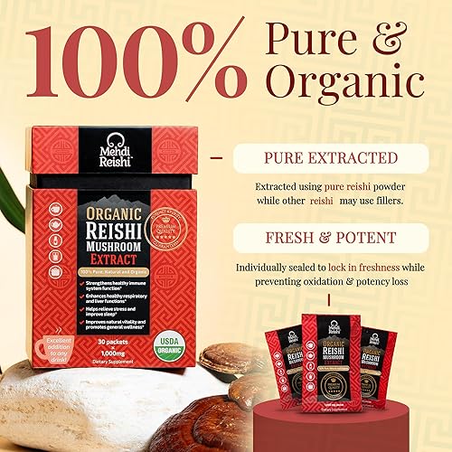 Miniatura 3 de Extracto de hongos orgánicos Reishi en polvo por Mehdi Reishi  30 porciones  100 puro Premium y polvos medicinales orgánicos  Ganoderma Lucidum