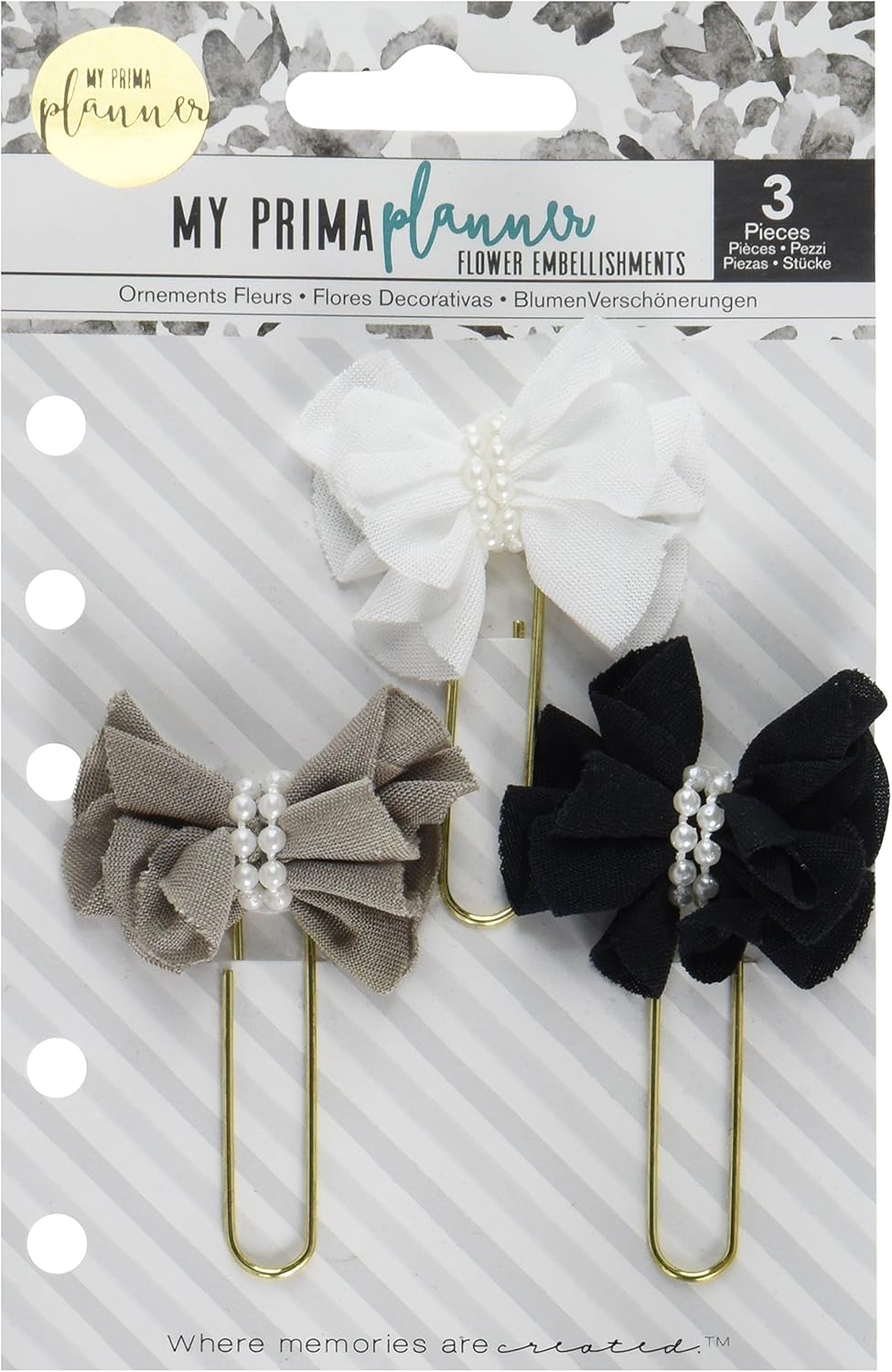 Prima Marketing Prima Planner Clips-White Noir