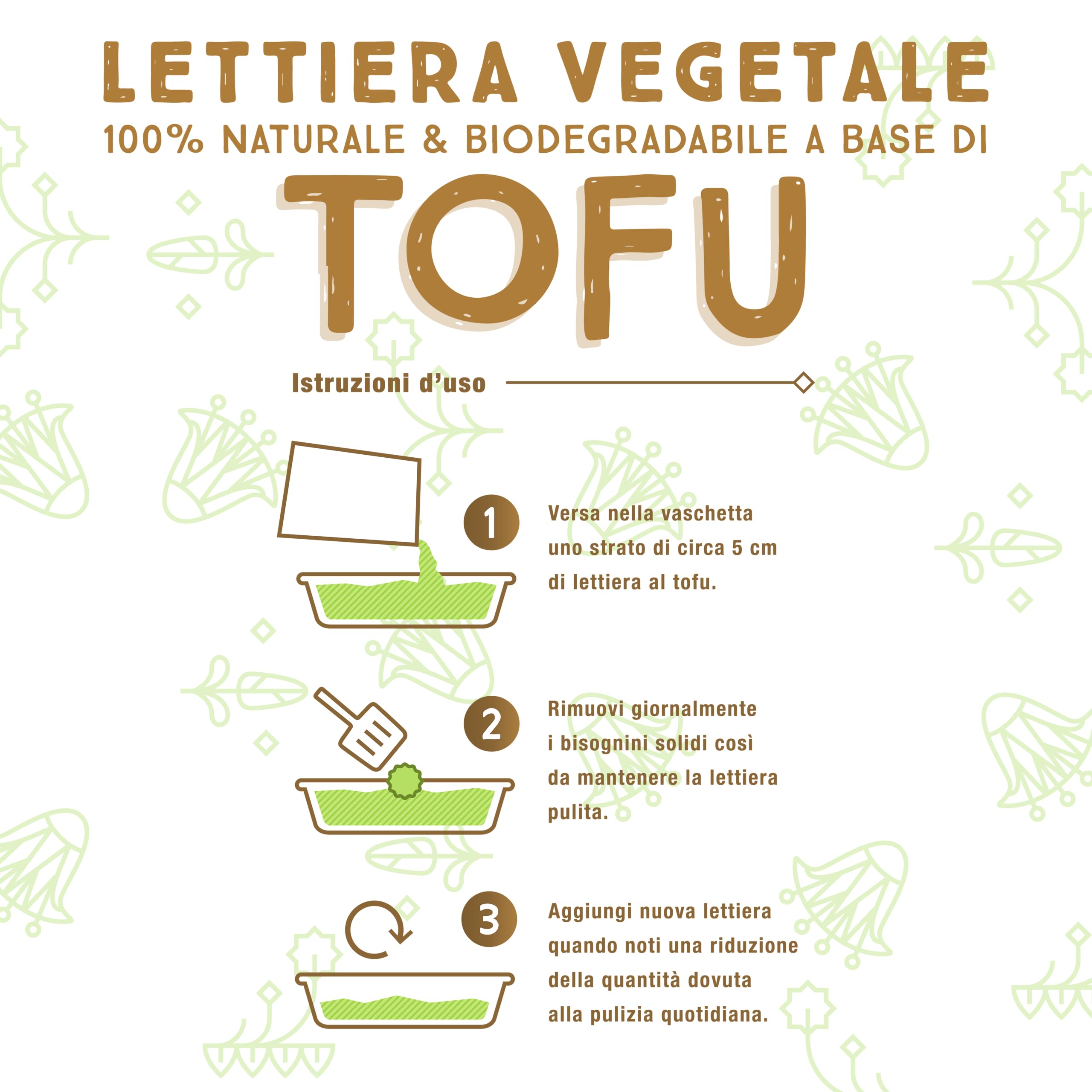 Animal House Lettiera Naturale al Tofu, Sicura per Umani e Animali, Non Graffia, Antipolvere, Profumata al Tè Verde, Trattiene gli Odori Senza Infastidire i Felini 2.6KG(6L)