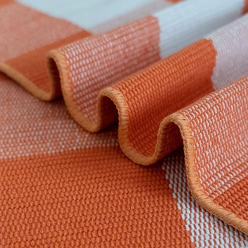 Miniatura 72 de CAINANEL Buffalo - Alfombra de algodón a cuadros de 5 x 7 pies, tejida a mano para interiores y exteriores, alfombra de área para puerta de Tela