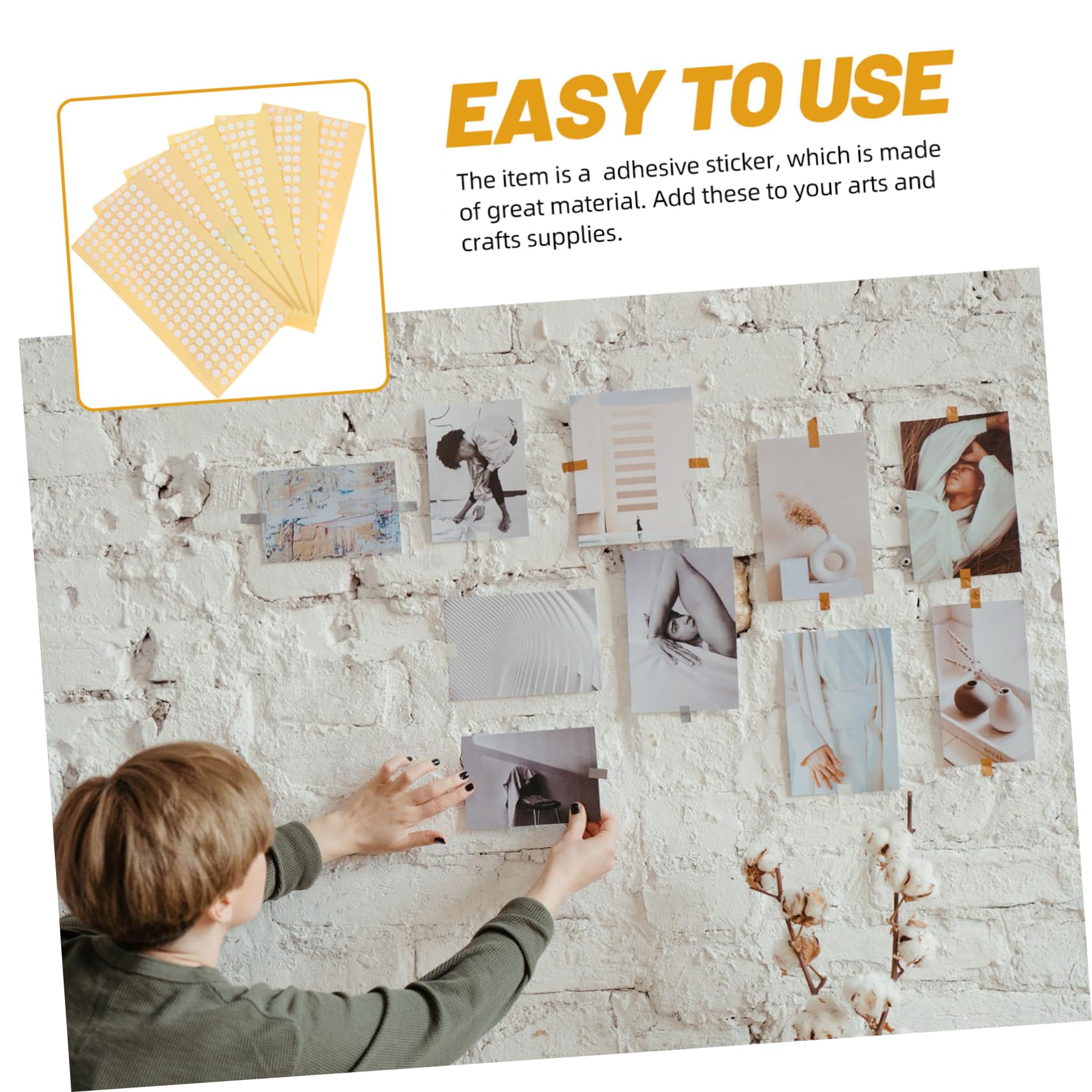 GRIRIW 1000pcs Double Sided Adhesive Dots Circle Sticker Labels for Crafting Traceless Double Sided Adhesive Dots