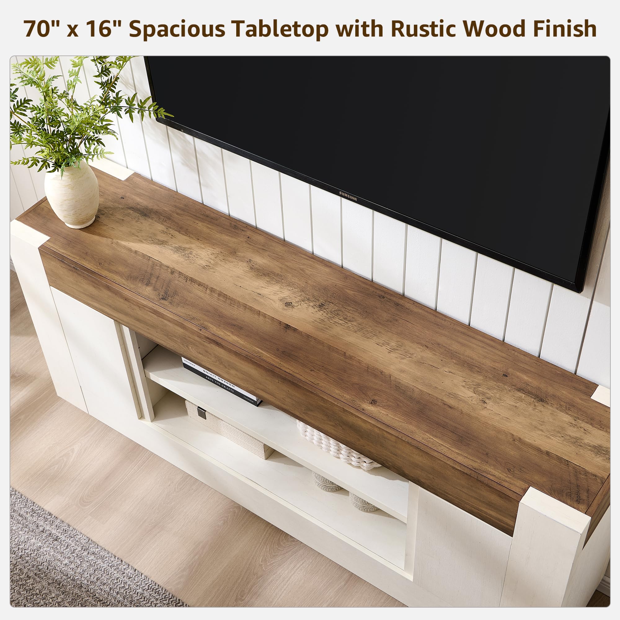 Best 80 Inch TV Stand: Top 5 Picks for 2026 5 OKD Modern 70' TV Stand, Entertainment Center for TVs Up to 80', Media Console w — product photo