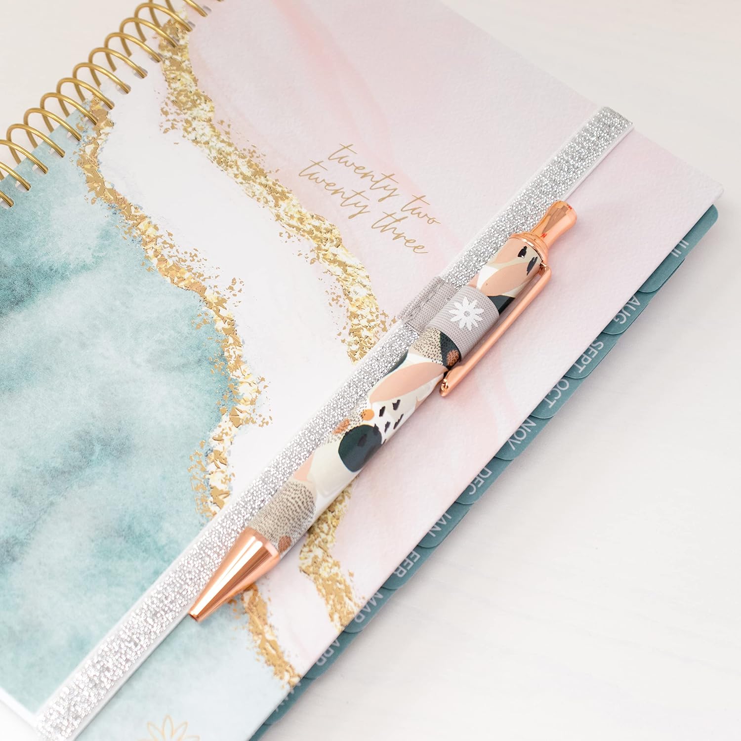 bloom daily planners Planner Pen Black Ink Click Tip Ballpoint Pen - Modern Abstract