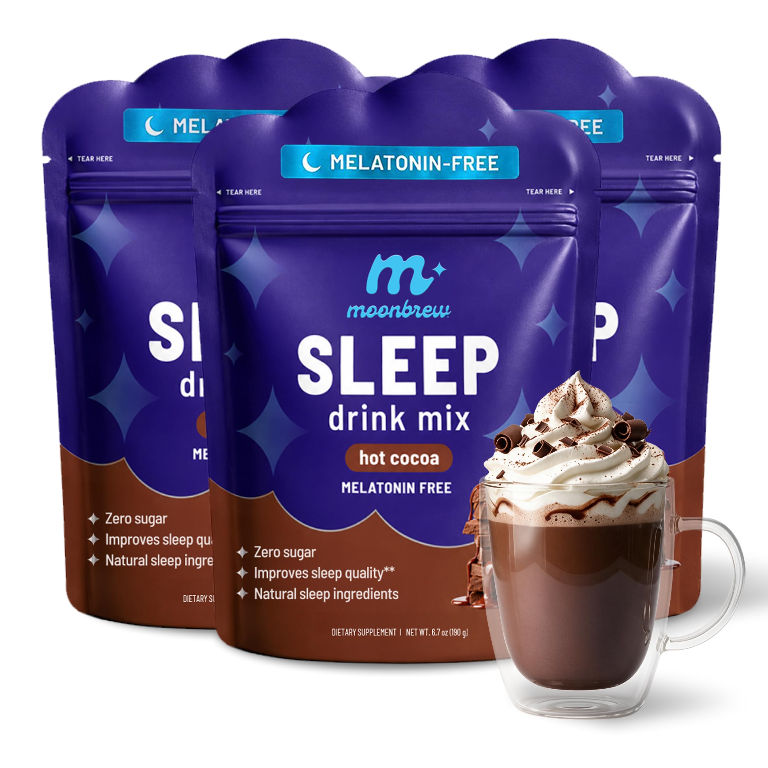 MoonBrew Magnesium Hot Cocoa Sleep Aid - Sugar-Free Calming Drink Mix - 1PK — Amazon image 15