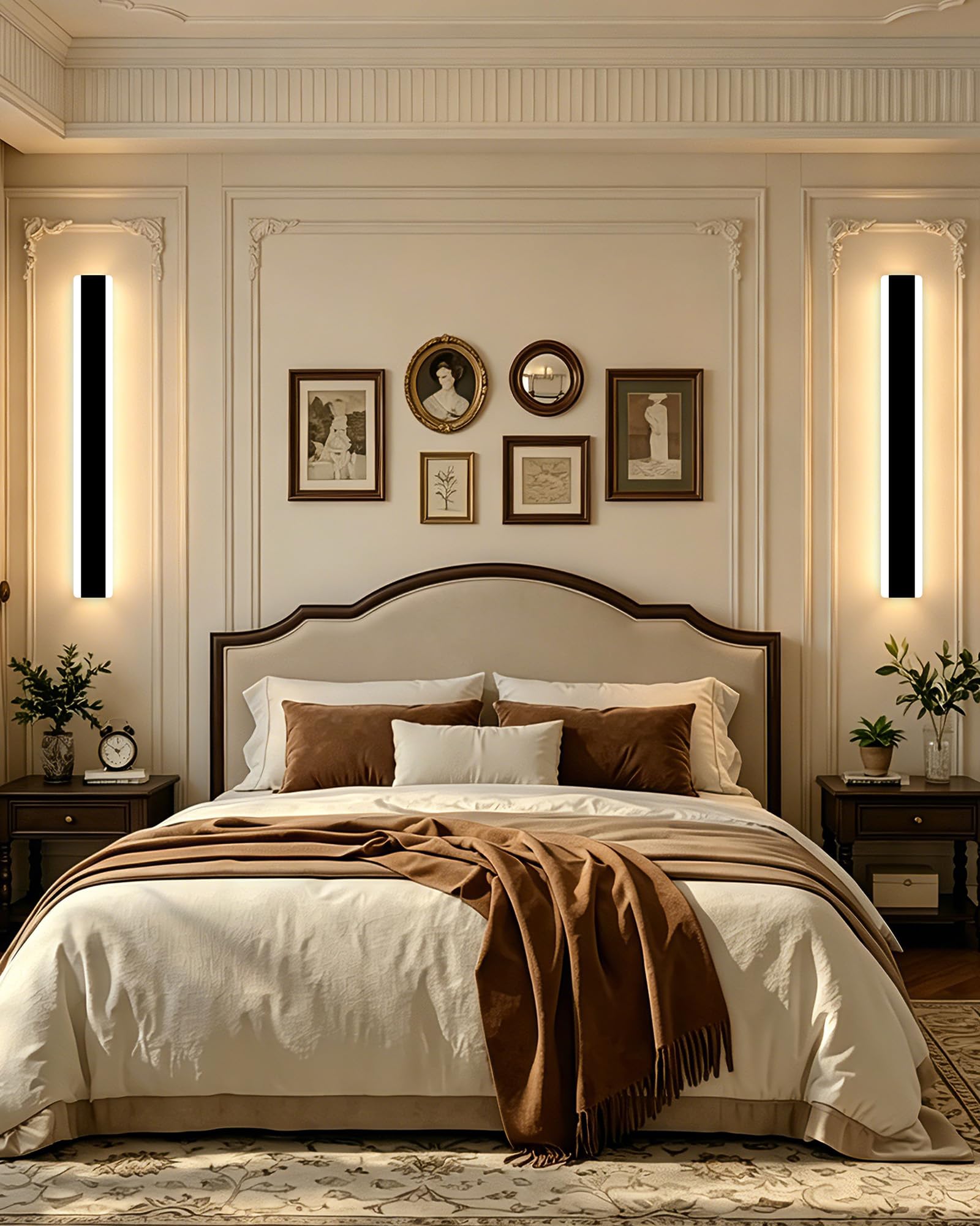 Applique da parete a LED Interno Moderni con Telecomando,120CM Luci | Dimmerabile 10%-100%,3000K-4500K-6000K,Lampada da Parete Lungo Mordern per Camera da Letto, Soggiorno,Scala,120CM/35W/Nero
