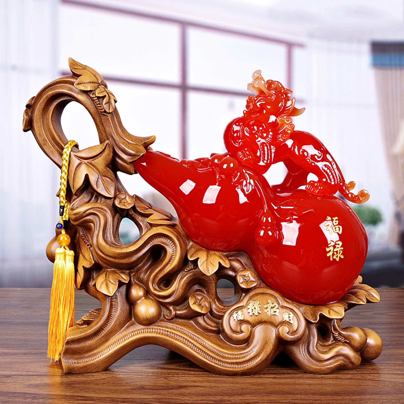 Ornamenti cinesi feng shui, decorazione statua Pi Xiu attirare ricchezza e buona fortuna Decorazione Feng Shui (rosso) Resina Pi xiu Decorazione ufficio domestico Simbolo ricchezza Statua Feng Shui