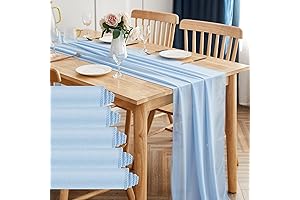 Yourose Light Blue Chiffon Table Runner