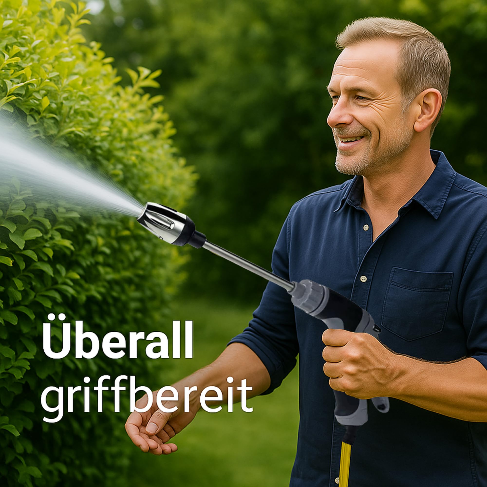 AllesOutdoor AquaJet – Hochdruck Reinigungsdüse für Gartenschlauch | Turbostrahl gegen hartnäckigen Schmutz Edelstahlkopf | Für Terrasse Auto Fassade(1x)