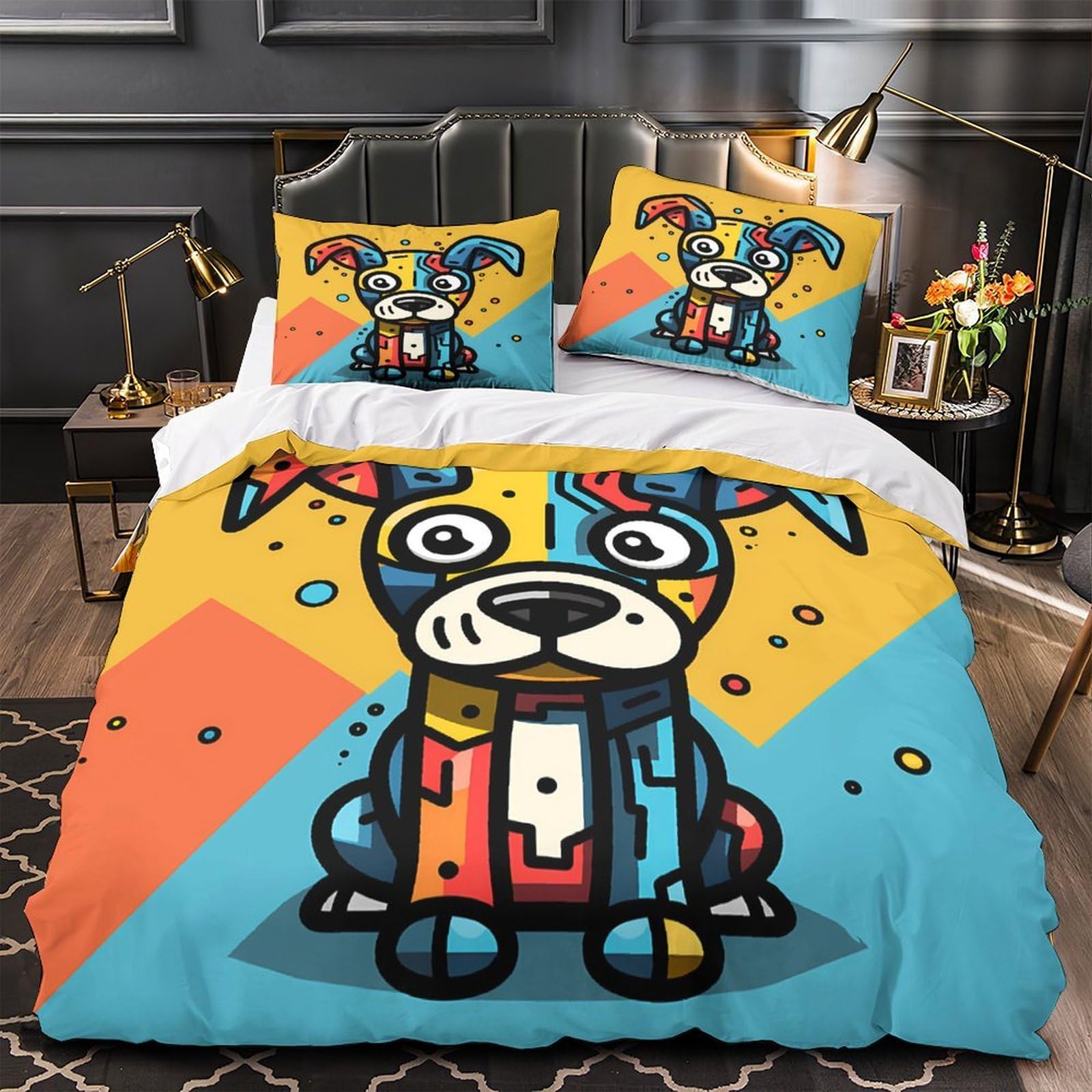 Housse de couette fermeture éclair douce parure lit imprimée 3D