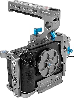 KONDOR BLUE FX3 / FX30 Cage with Top Handle Compatible with Sony | Lightweight Aerospace Grade Aluminum | Multiple Mounting Points | Modular Design | Built-in Arca Swiss Plate | Space Gray