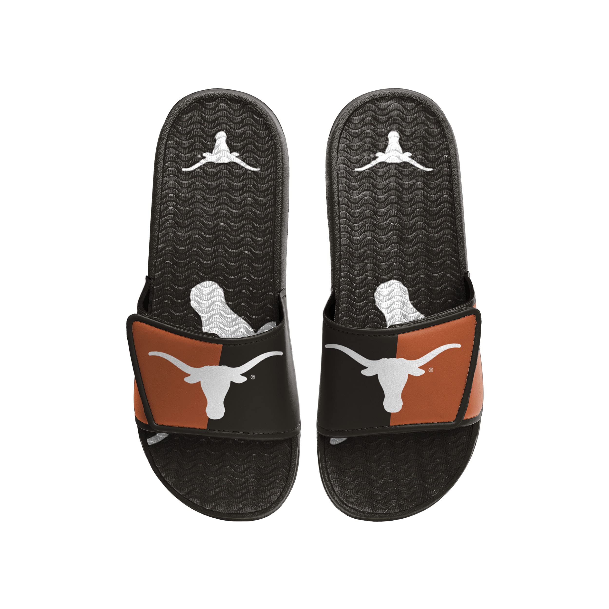 FOCO Texas Longhorns NCAA Mens Colorblock Big Logo Gel Slide - S