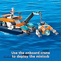 Vista 4 de LEGO City Explorer Barco de Buceo 60377 Juguete de Construcción Oceánica, Incluye un Escenario de Arrecife de Coral, Mini-Submarino, 3 Minifiguras