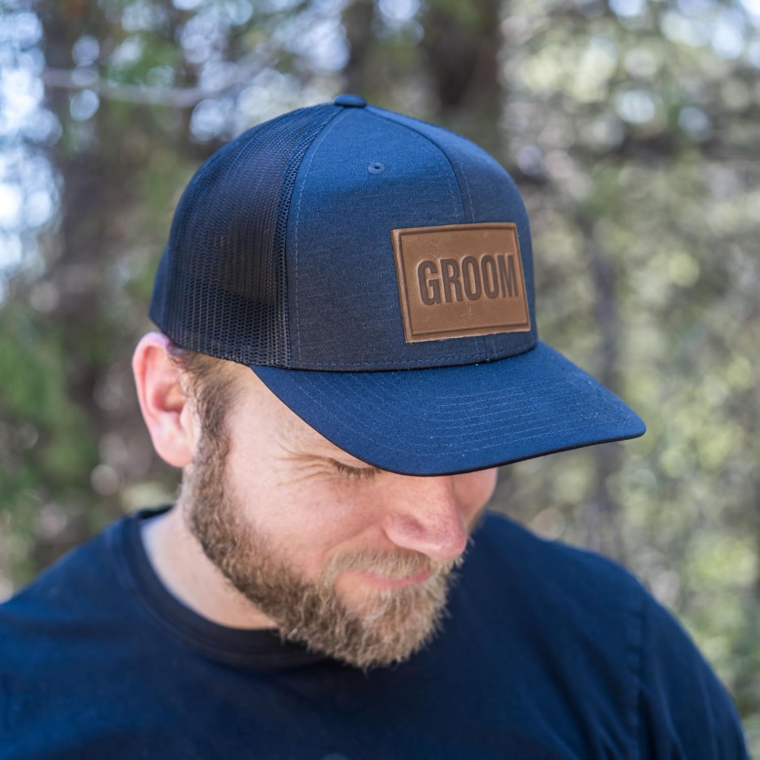 Ox & Pine Bride and Groom Leather Patch Trucker Style Hats - Wedding Hats, Wedding Gifts