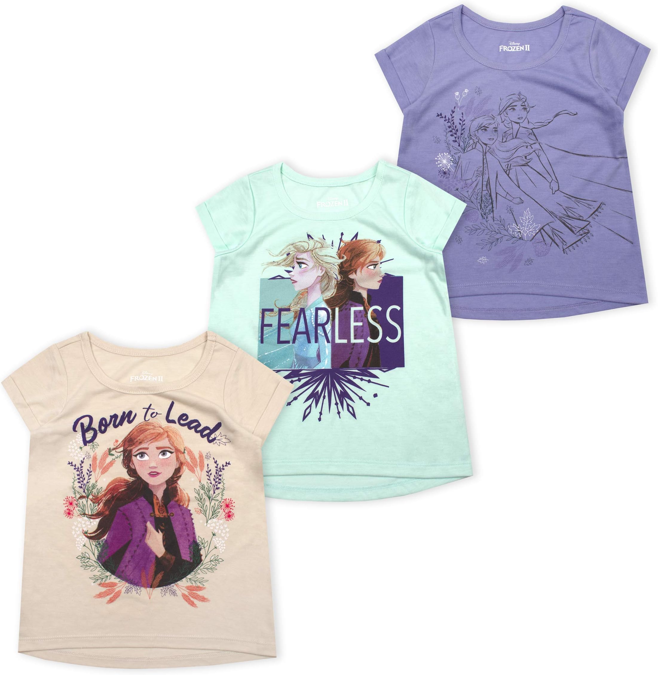 DisneyShirts For Girls Frozen Clothes Elsa Shirt for Toddlers and Big Kids Girls (3 Pack)