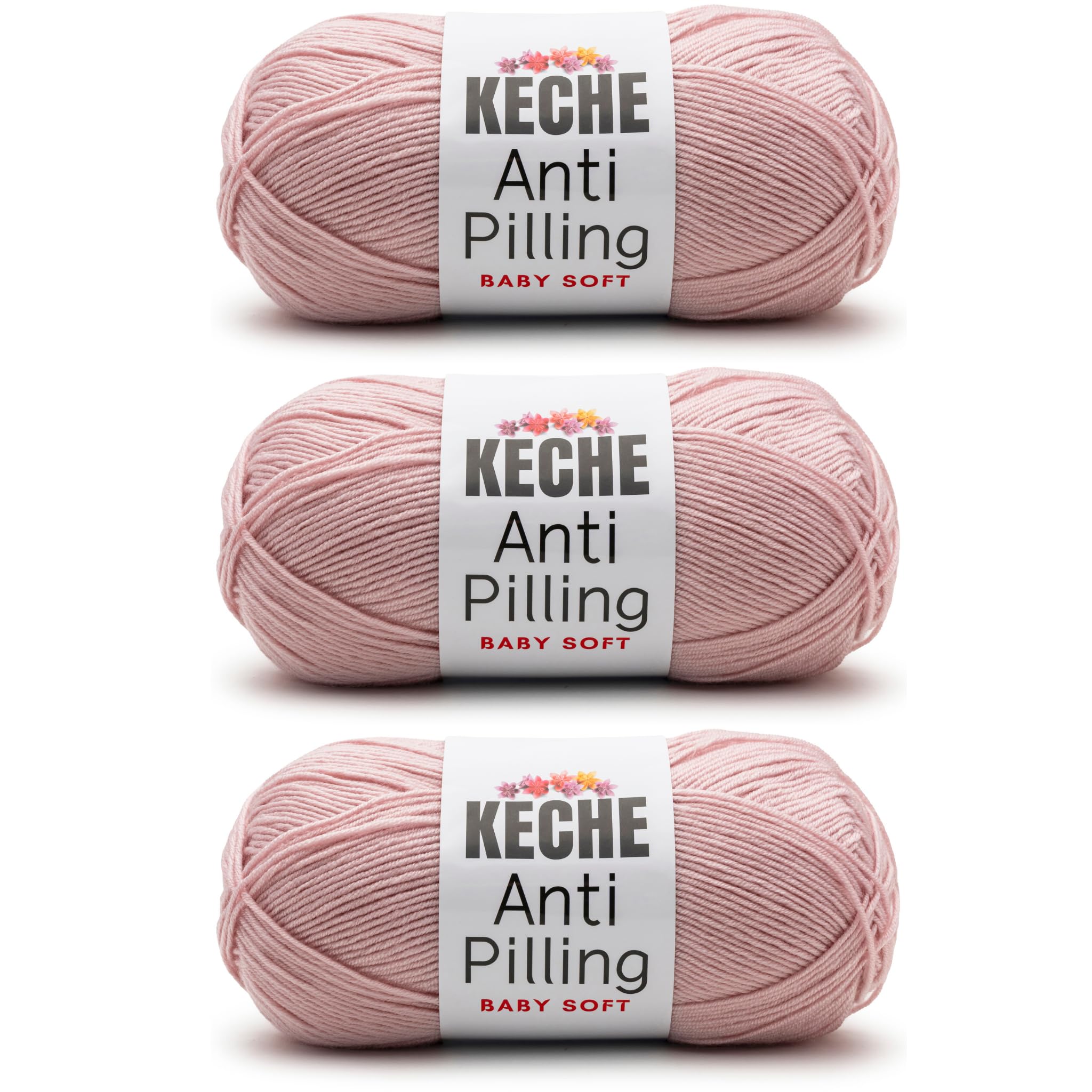 Soft DailyKnit DK Yarn, 100% Anti-Pilling Acrylic for Knitting Crocheting, Light Weight #3 (3.52 oz / 274 Yds) 1 Skein - Red — view 47