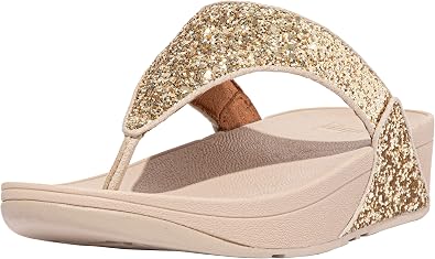 FitFlop Womens Lulu Glitter Flip Flops, Toe-Post Sandals, Comfortable with Natural Arch Support