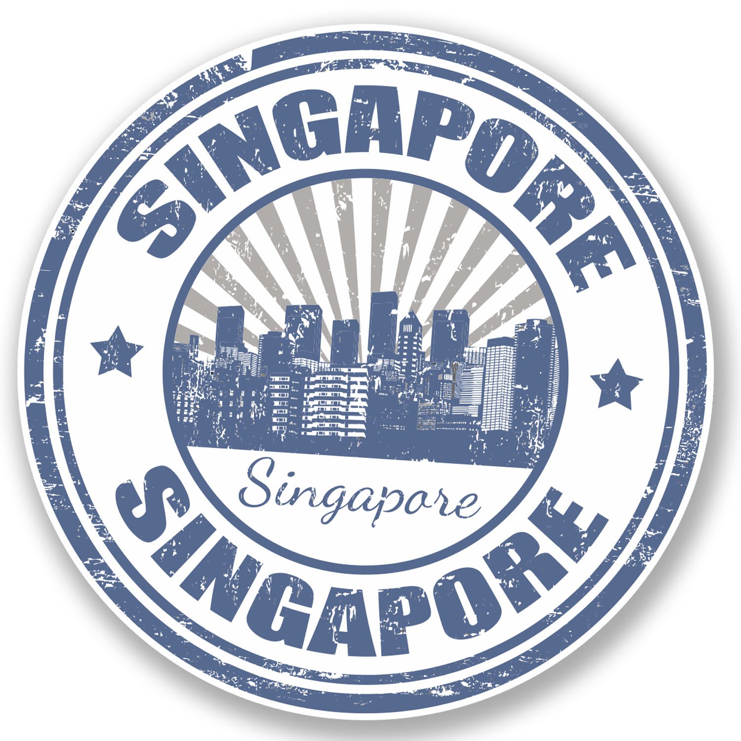 2 x Singapore Vinyl Sticker Decal Bike Laptop Travel Luggage Tag Flag #4698 (10cm x 10cm)