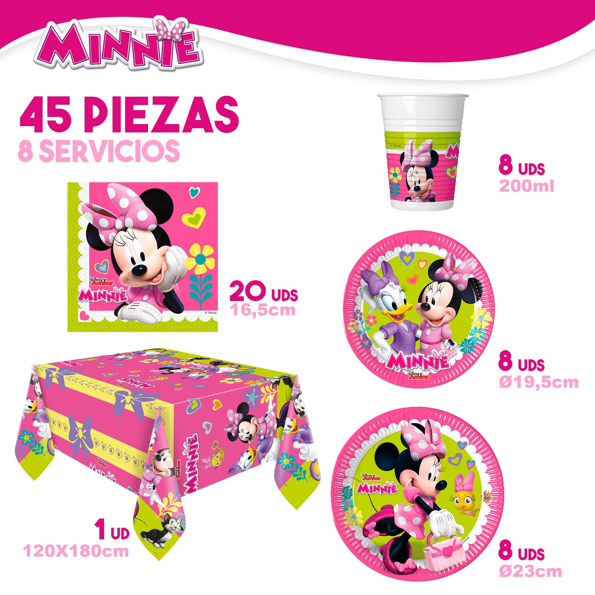 Set Articoli per feste Minnie Mouse 66 Pezzi