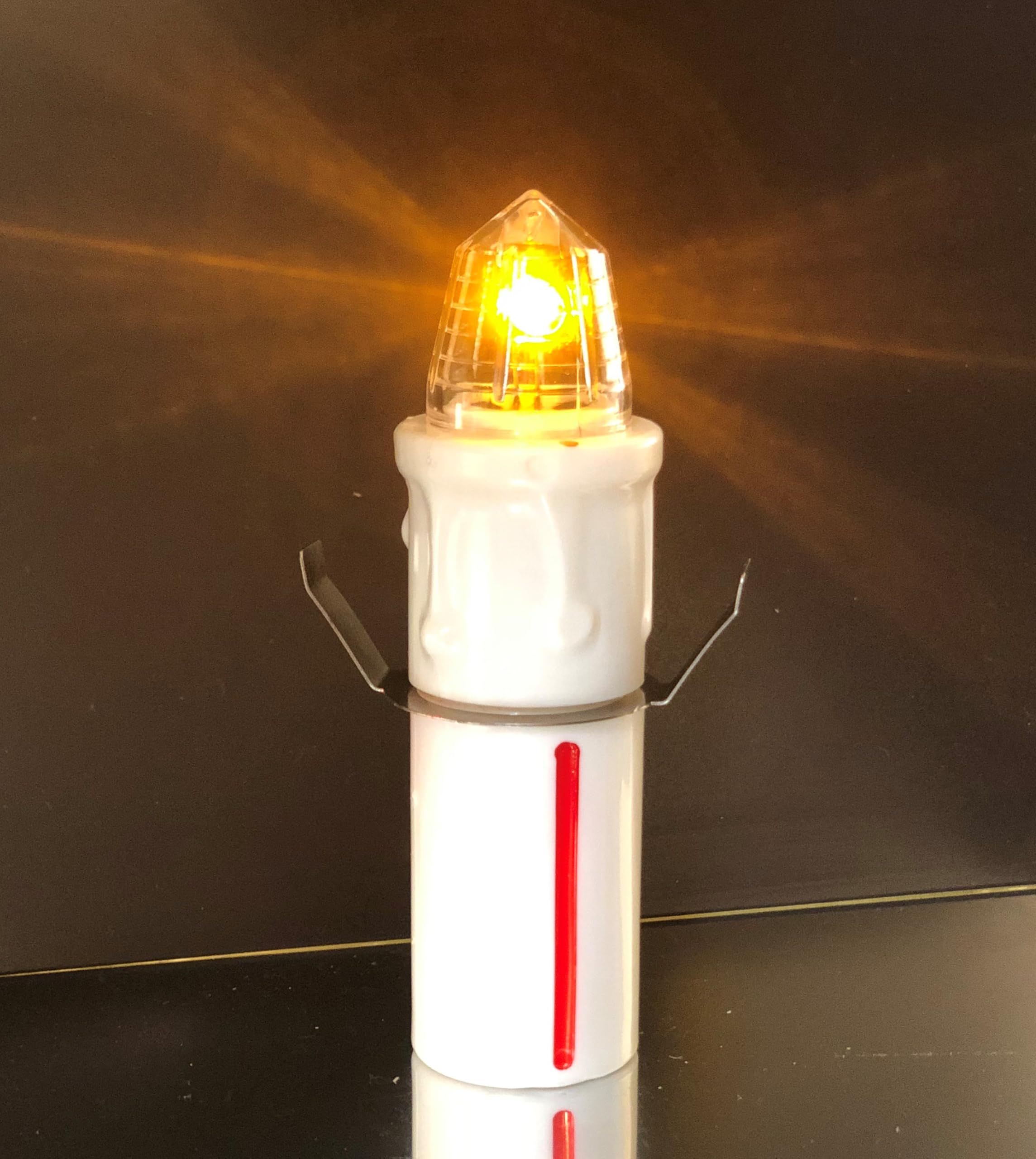 Generico LUCE GIALLO FISSA - Lumino Elettronico Votivo per Cimitero - Extradurata Batteria | Candele LED a Batteria | Piccolo per Ossario, Durata 5 Mesi
