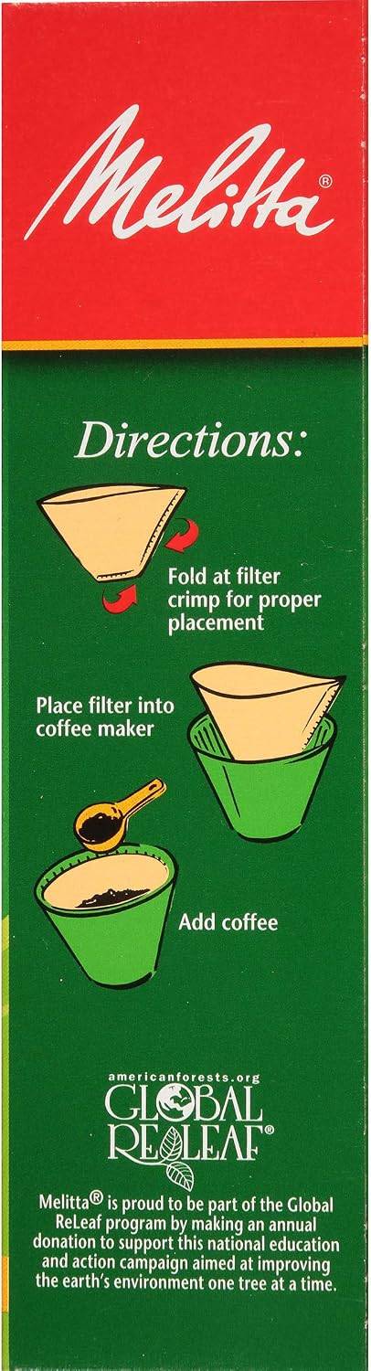 Melitta #4 Cone Coffee Filters, Natural Brown, 100 Count (Pack of 6) 600 Total Filters