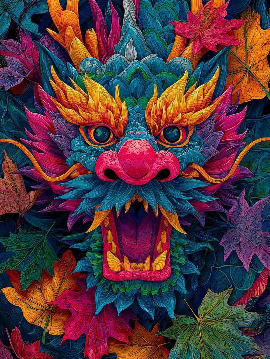 Malowanie według numerów dorosłych, kolor smoka, DIY Painting by Numbers Kits, Zdjęcia do malowania Kolorowanki według liczb Obrazy Akrylowe z Pędzelkami, Dekoracja domu Ściana 90x120 cm (bez ramki) Q