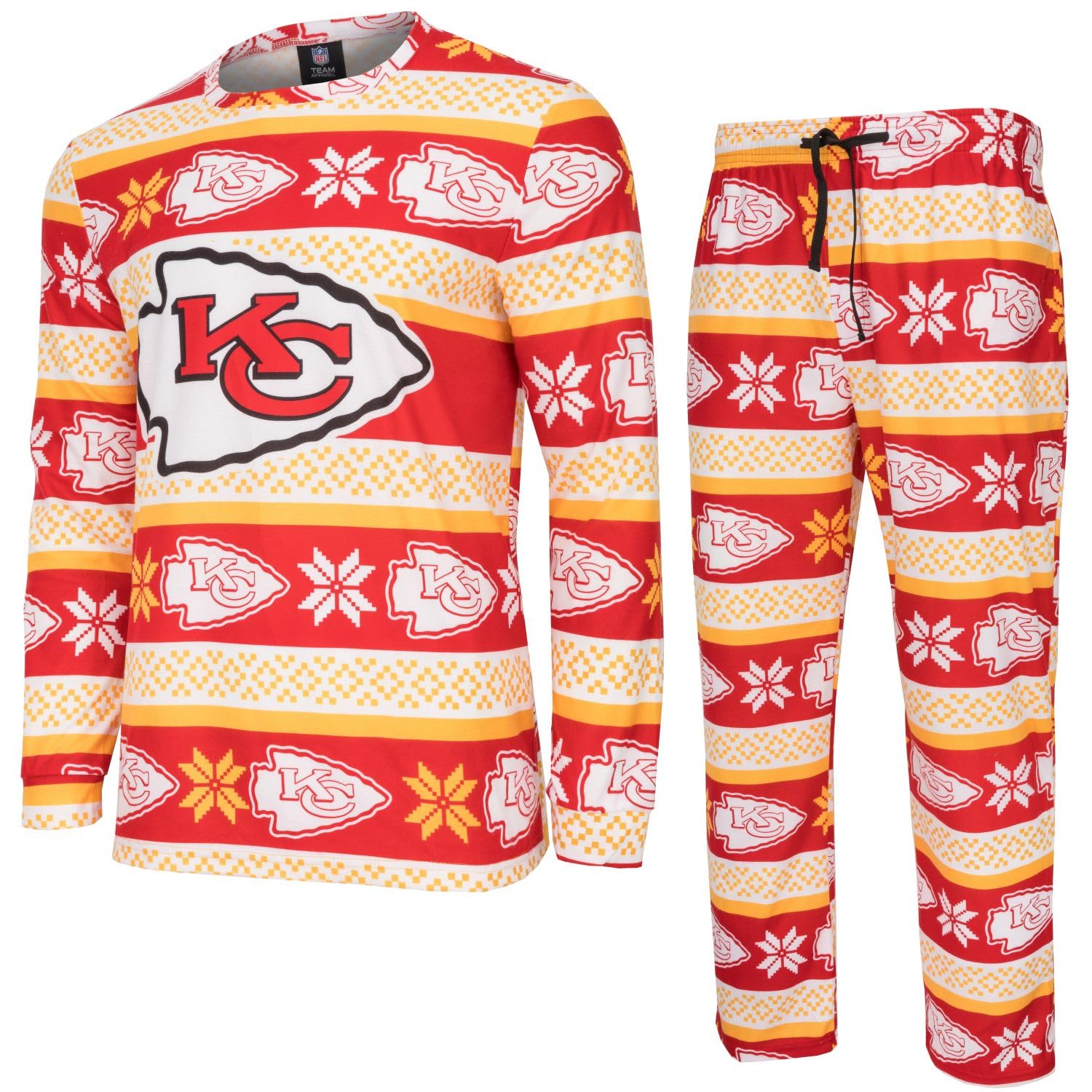 FOCO NFL Winter XMAS Pyjama Set - Kansas City Chiefs - S