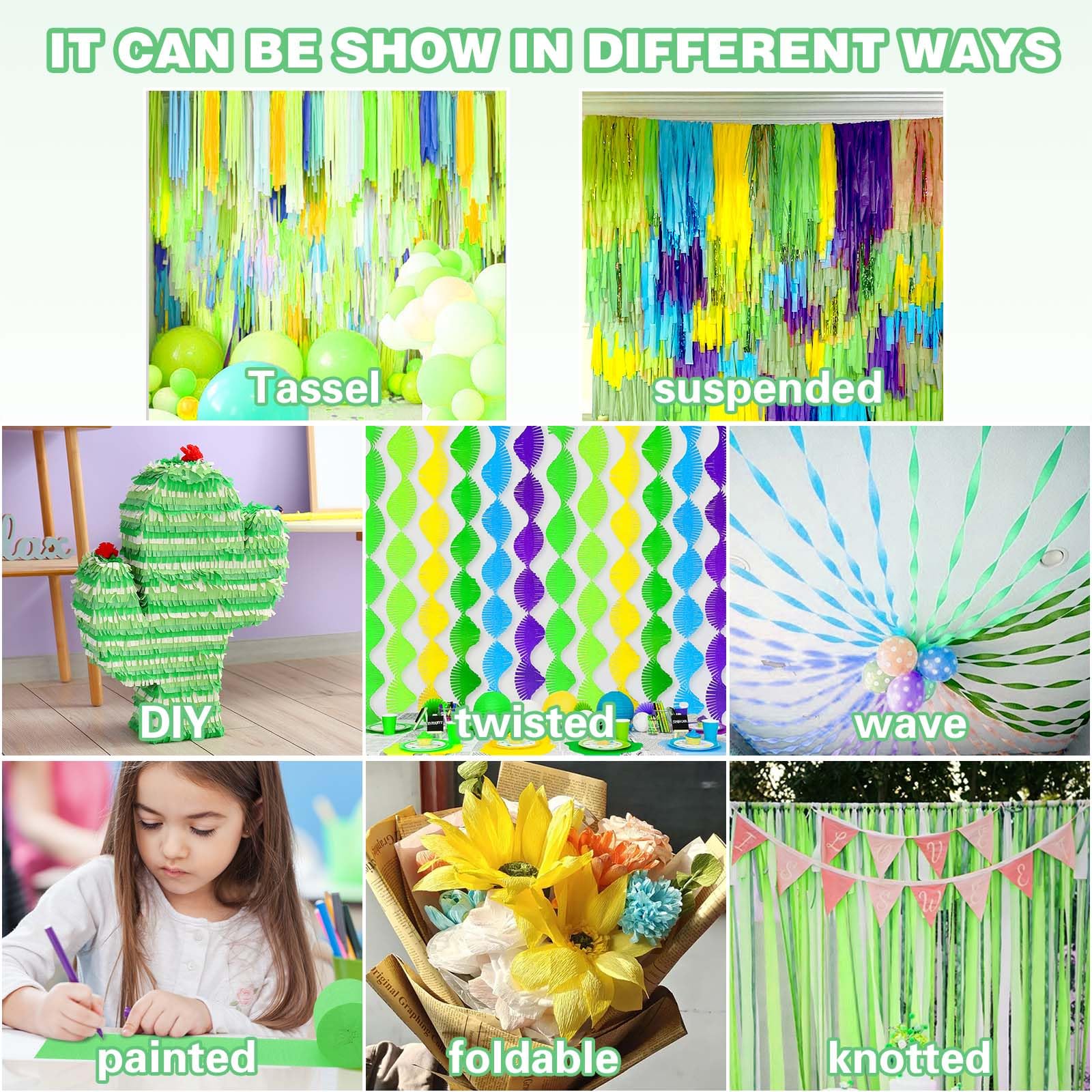 6 Rotoli Carta Crespa Blu Per Feste - 4,5 Cm X 25 M Per Compleanni, Matrimoni E Decorazioni