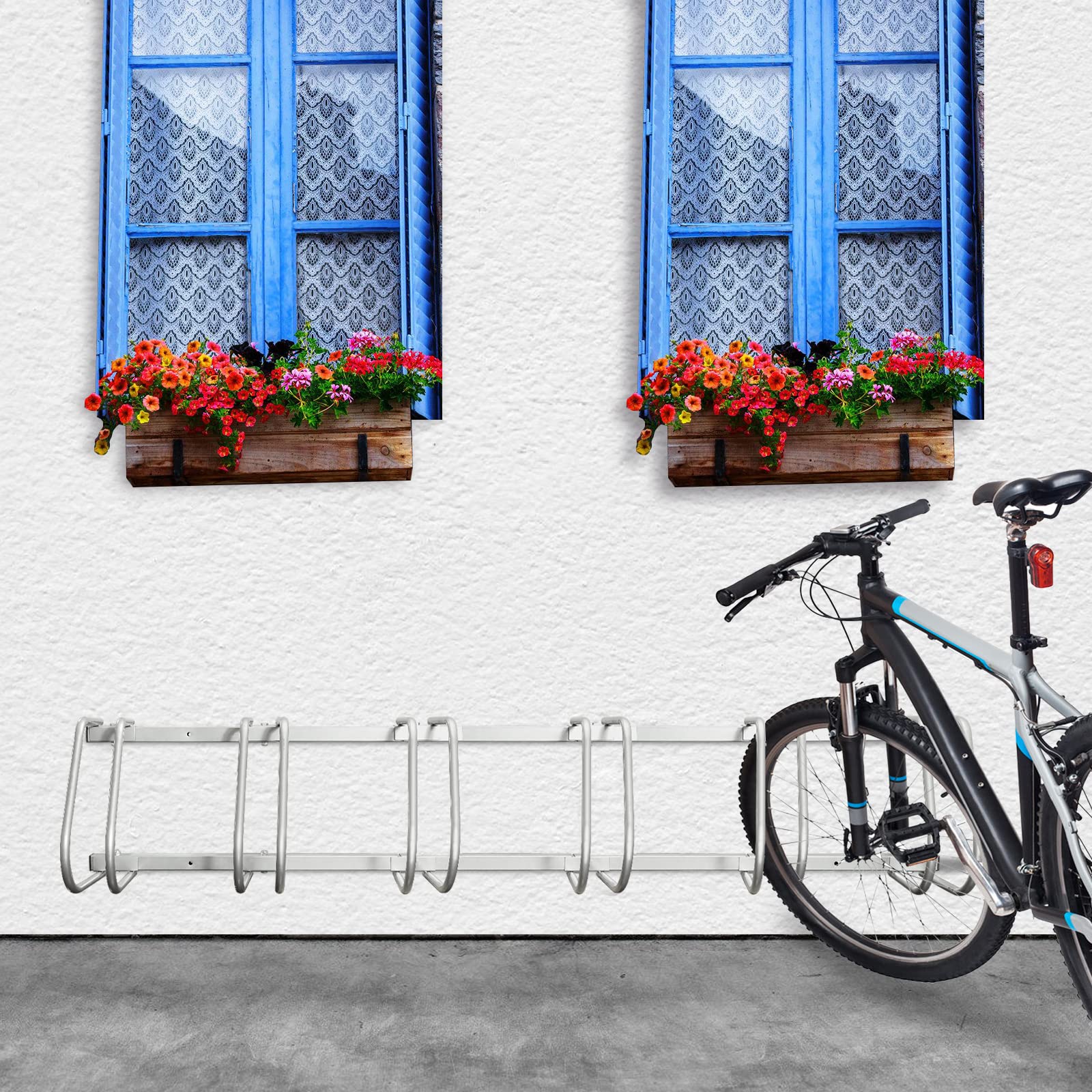 Randaco Fahrradständer Hinterrad für 6 Fahrräder Fahrrad Ständer Aufstellständer Mehrfachständer Boden und Wandmontage Diverse Modelle Fahrradständer Mountainbike Ebike
