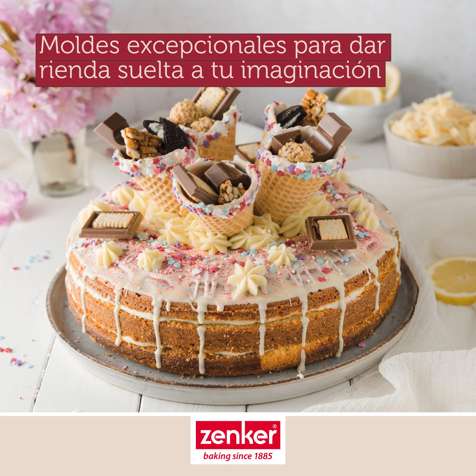 Zenker Set de Repostería, incluye 1 Molde Redondo Desmontable 24 cm, 1 Molde Rectangular 25 cm y 1 Molde Desmontable de 2 Fondos 26 cm…