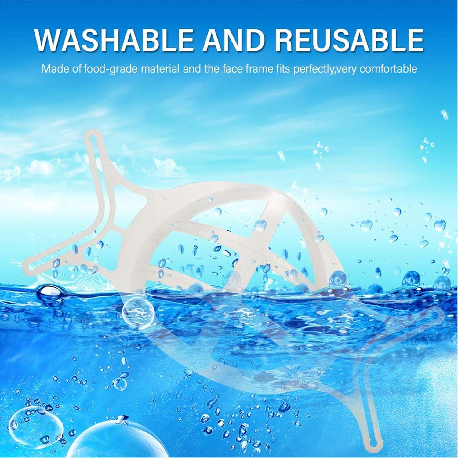 3D Face Mask Inner Support Frame - Cool Mask Bracket with Hook - for Fastening Bracket-Face Protection Lipstick (white 5pcs) - Image 6