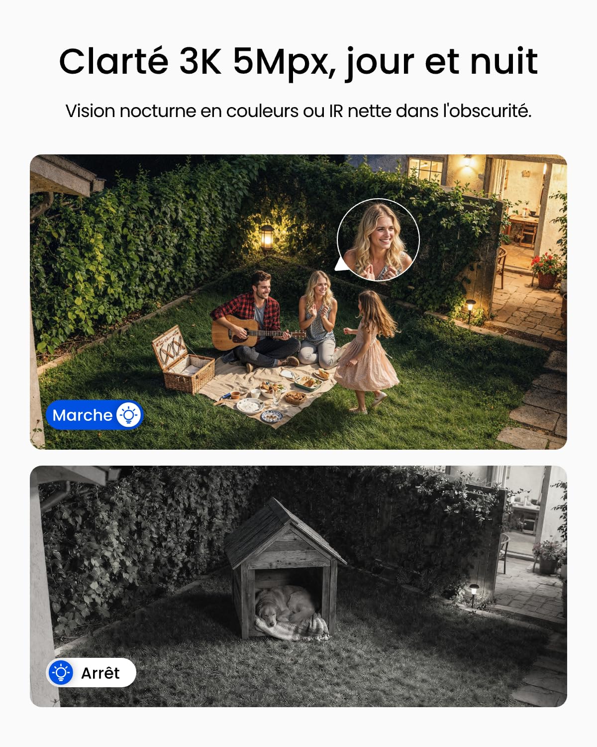 Reolink 3K 5MP Camera Exterieur sans Fil, Wi-FI 6 Double Bande, Argus Solar | Détection IA Personne/Véhicule/Animal, Vision Nocturne Couleur, Stockage Local sans Abonnement, IP67, Panneau Solaire Intégré