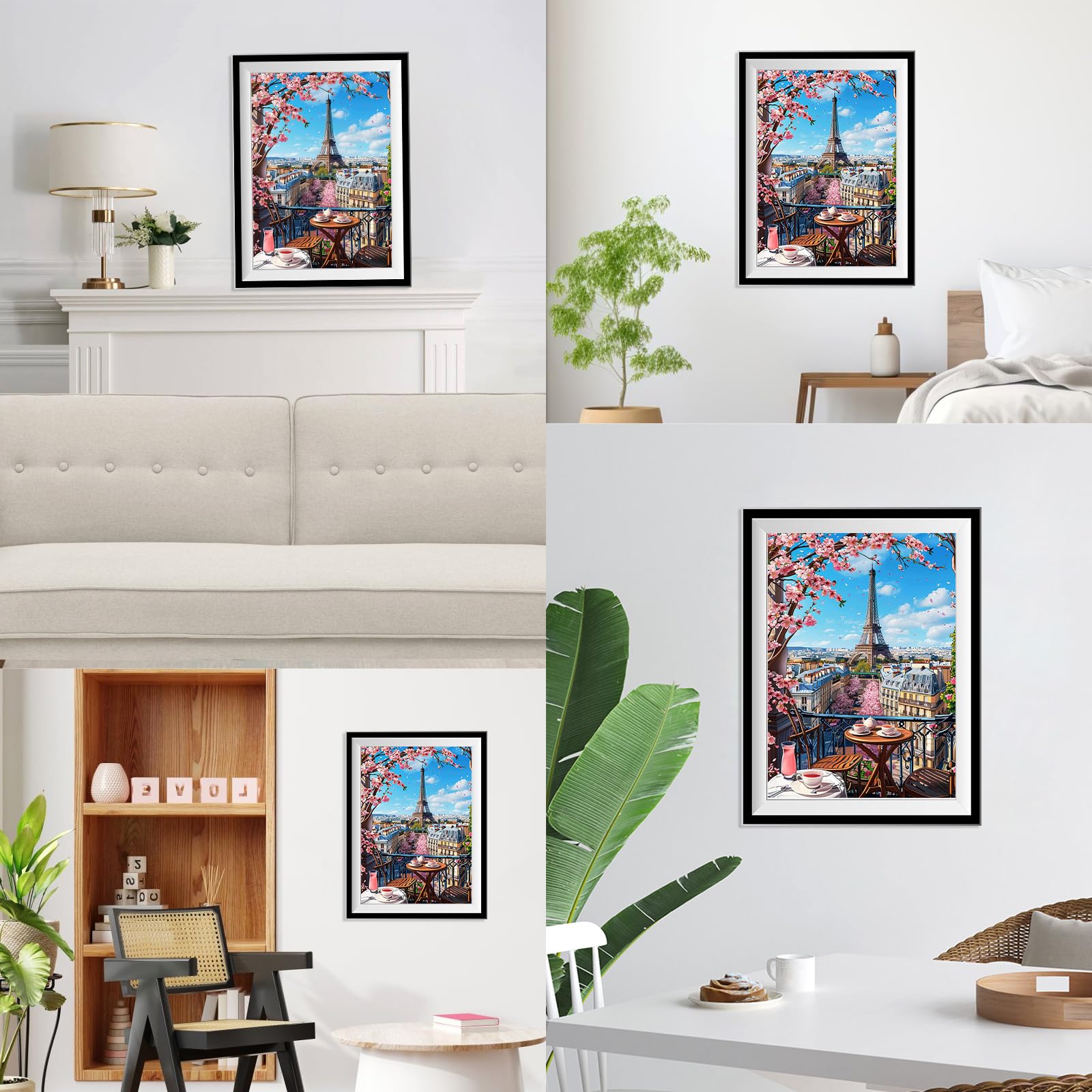 NEWENMO 5D Eiffel Tower Diamond Painting Kits for Adults,Cherry Blossoms Diamond Art Kit,DIY Full Drill Crystal Embroidery Gifts,Urban Landscape Diamond Art Craft,for Home Decoration - Image 3
