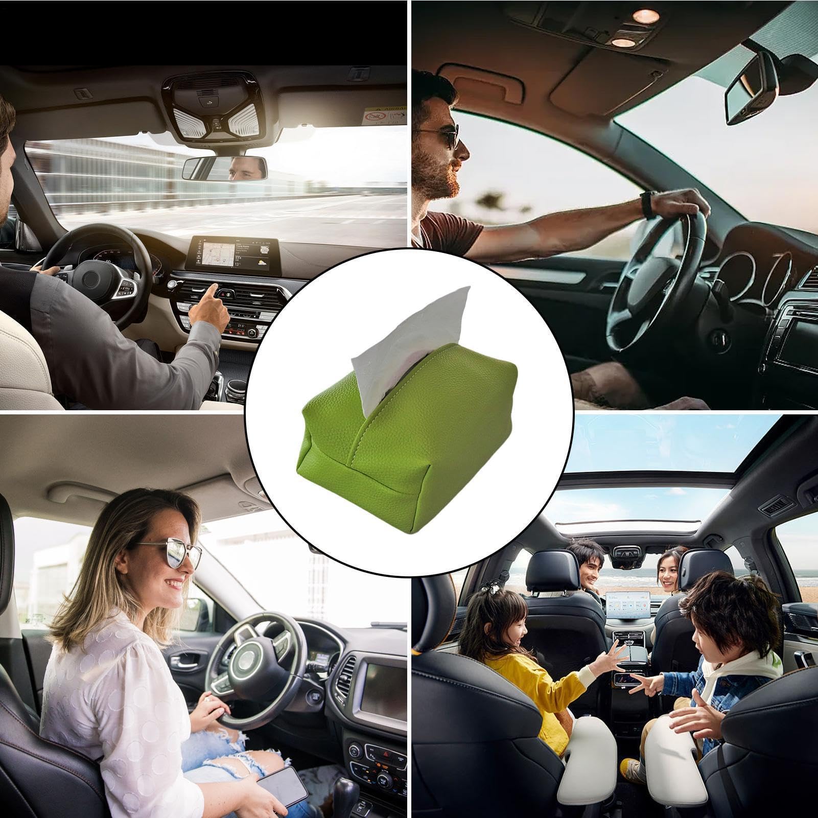 Portarotolo magnetico in pelle PU per auto, SUV, camion, camper, monovolume, berlina, pickup, consolle, accessorio elegante e funzionale