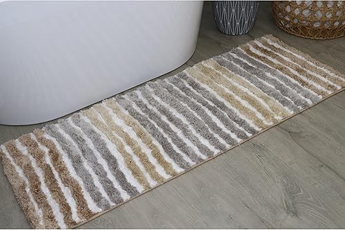 Miniatura 16 de Alfombras de baño extra suaves, absorbentes, antideslizantes, de secado rápido, lavables a máquina, de felpa cómodas para suelo de baño, bañera,