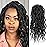 BEkjdiof Faux Locs Crochet Hair Pre-looped Short 6Packs 16Inch Goddess Locs Crochet Hair, Soft Curly Ends Dreadlocks Faux Crochet Locs Synthetic Braids Extensions 72strands(16\'\', 1B)