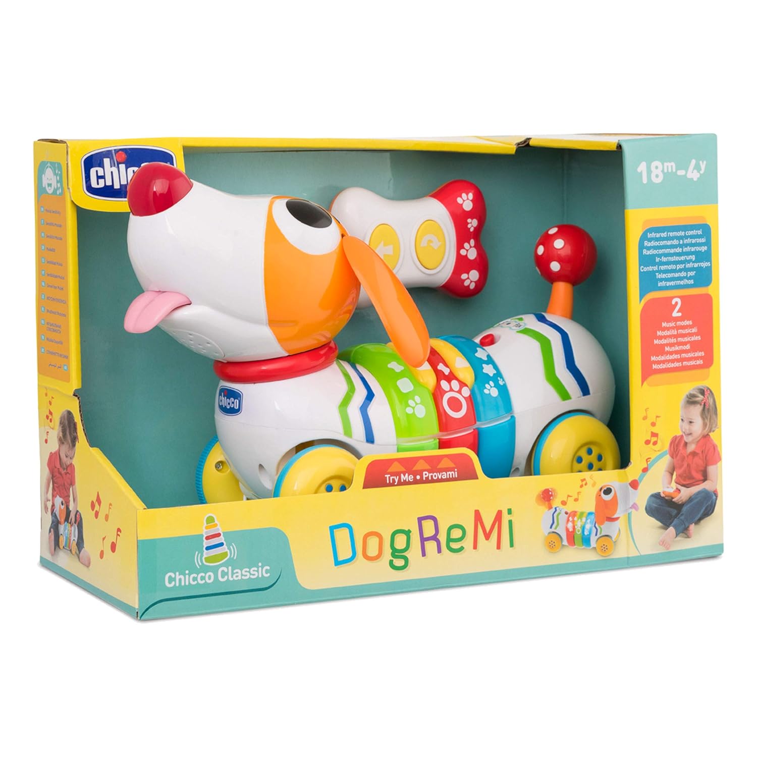 Chicco DogReMi Radio Controlled Dog, Interactive Barking and Running Toy with Lights and Sounds, 2-Way Remote Control, Interactive Toy for Children, 18 Months to 4 Years