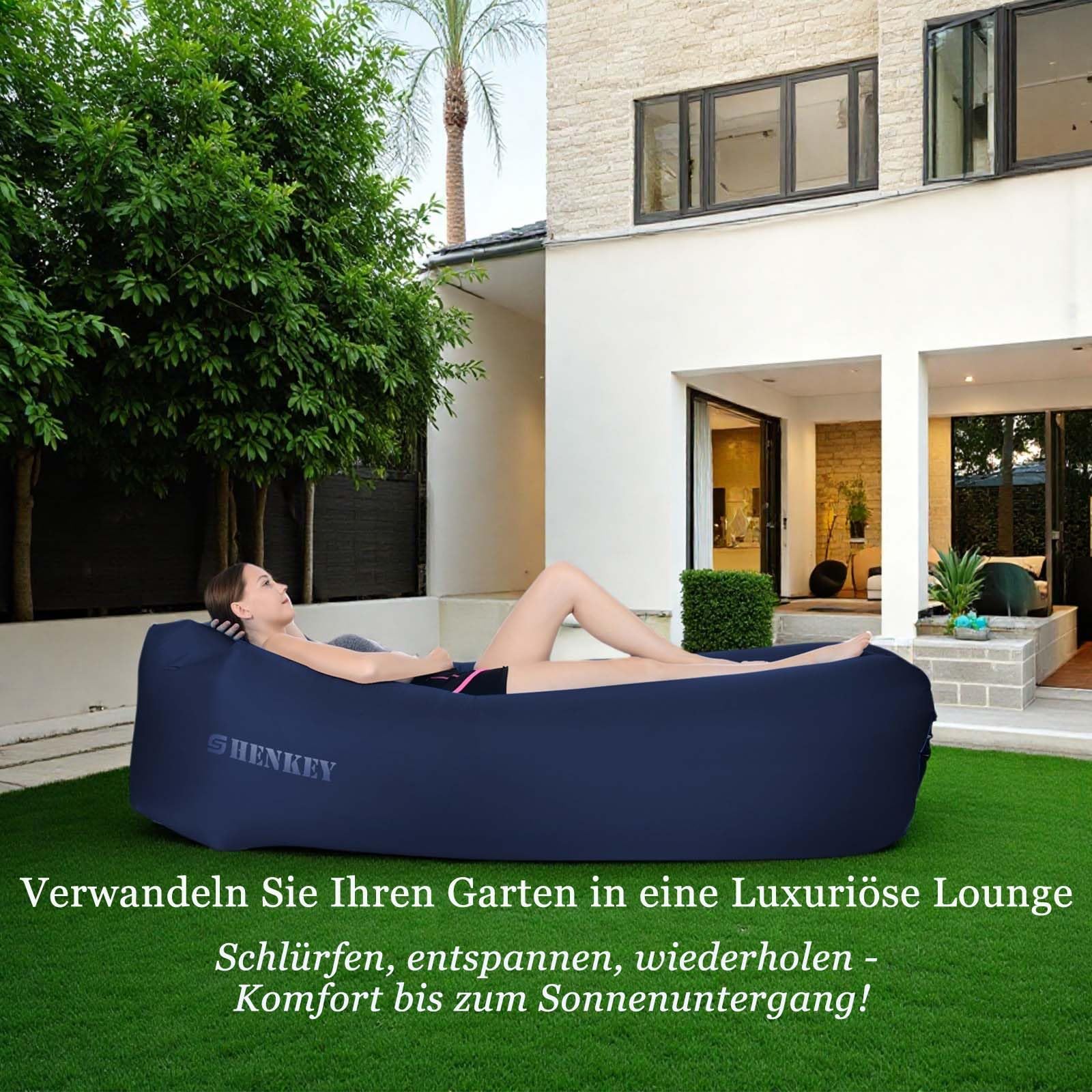Aufblasbares Sofa,Luftsofa-Hängematte mit Wasserdichtem und Auslaufsicherem Design - Perfekte Tragbare Aufblasbare Couch für Garten, Seeufer, Strand, Camping und Musikfestivals (Tibetaner)
