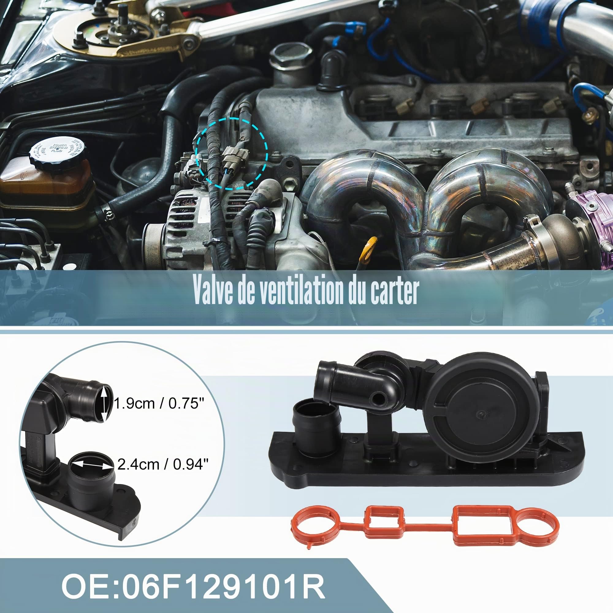 X AUTOHAUX Vanne PCV 06F129101R Pour VW Jetta 2005-2006 1pc ABS Noir | Pour VW Jetta, Passat, Pour Audi A3, Noir, ABS, Inclus 1x Soupape Avec Joint Torique, Fonction: Anti-Givrage