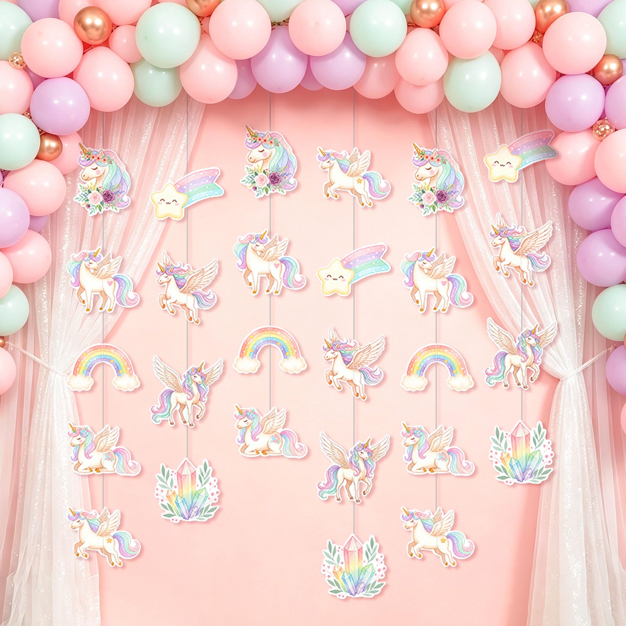 LaVenty Unicorn Garland Banner Magical Unicorn Party Decorations
