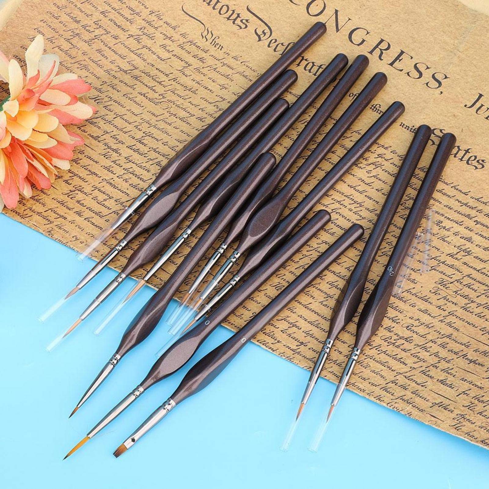 12 szt. ma?y miniaturowy zestaw p?dzli do malowania pins delikatna wk?adka szczotki do malowania artystycznego zestaw narz?dzi do malowania z torb? do Paintbrushes