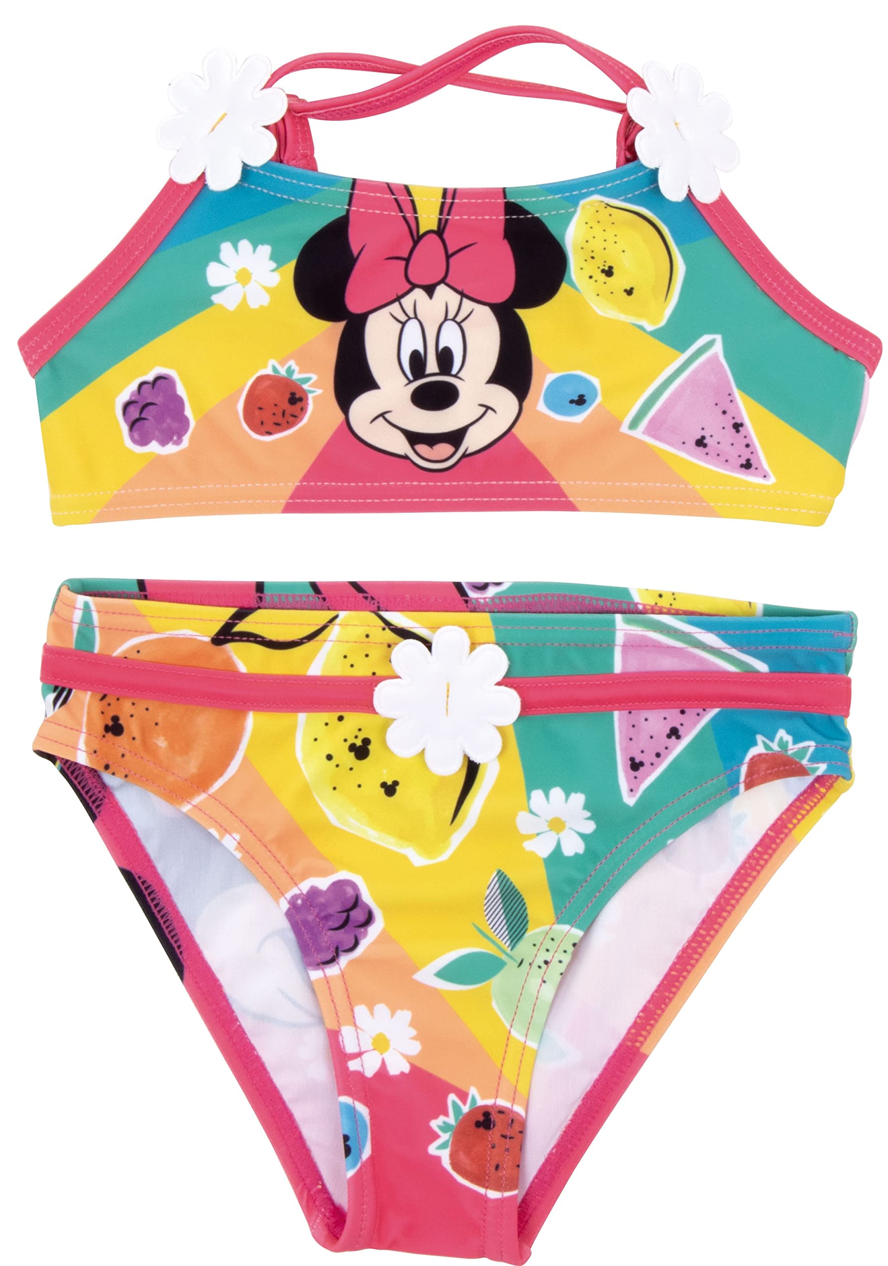 Requeteguay Urban RU Bikini Minnie Mouse para Niñas | Traje de Baño Minnie Mouse Disney para Playa o Piscina | Bañador Tipo Bikini Disney Top y Culetín Minnie Mouse para Niñas