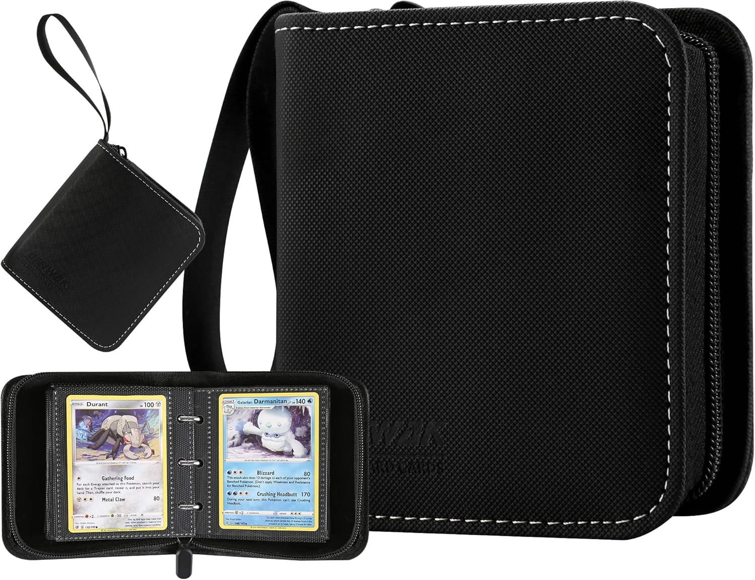 Mini Size Card Binder for Pokemon Cards, iofeiwak® 2x2 2 Pockets with 40 Removable Sleeves, Holds 80 Cards, Super Lightweight [Ideal Gift for Kids]