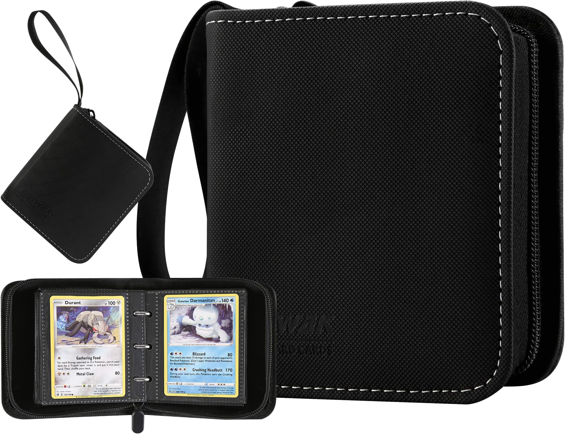 Mini Size Card Binder for Pokemon Cards, iofeiwak® 2x2 2 Pockets with 40 Removable Sleeves, Holds 80 Cards, Super Lightweight [Ideal Gift for Kids]