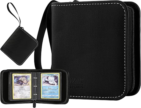 Mini Size Card Binder for Pokemon Cards, iofeiwak 2x2 2 Pockets with 40 Removable Sleeves, Holds 80 Cards, Super Lightweight [Ideal Gift for Kids]