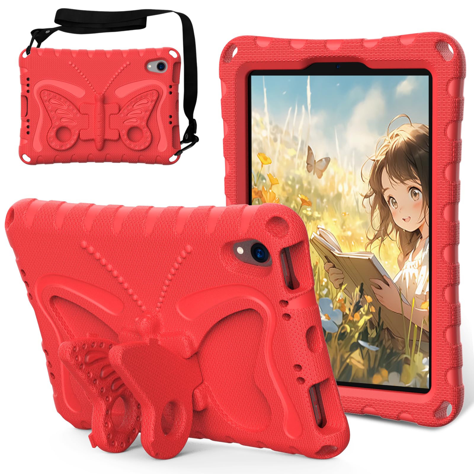 Coque iPad Mini 7 2024 avec support pliable et sangle de transport - 8