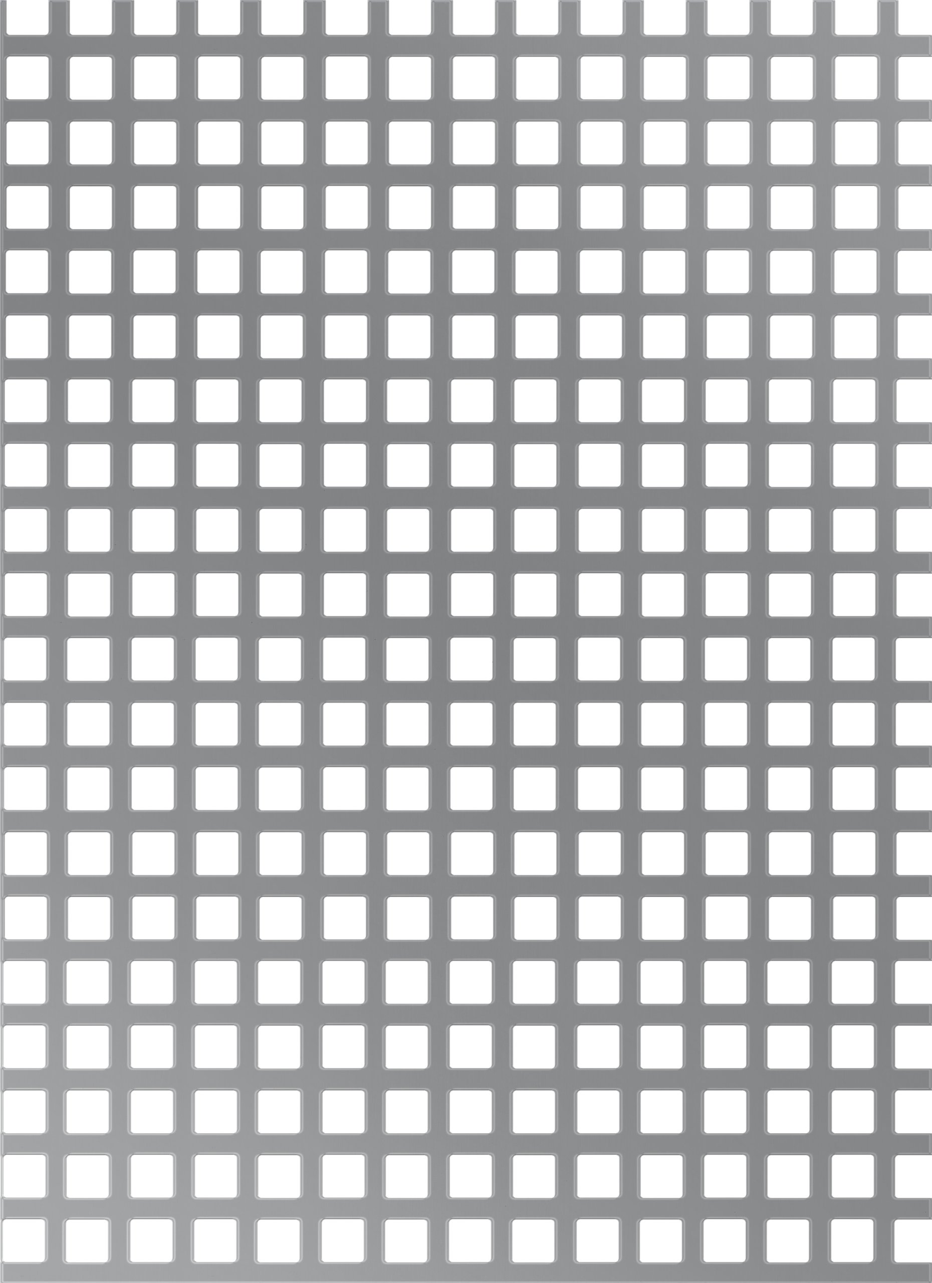 Alberts Silver Colours 468187 Perforated Sheet | Square Perforation | Aluminium, Silver Anodised | 500 X 1000 X 0.8 Mm