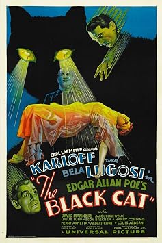 AllPosters Wall Art Print The Black Cat, Boris Karloff, Harry Cording, Jacqueline Wells, Bela Lugosi, 1934, 24x36